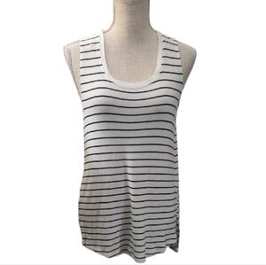 CAbi White and Black Striped Scoop Neck Tank - Women
